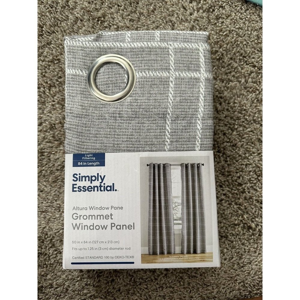 simply essential altura window panel Gray White 50” X 84” (single) Metal Ring